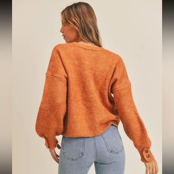 Buttoned Down Long Sleeve Cardigan Sweater - Picture 2 of 6